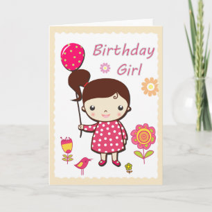 Cartão do feliz aniversario: Menina do aniversár