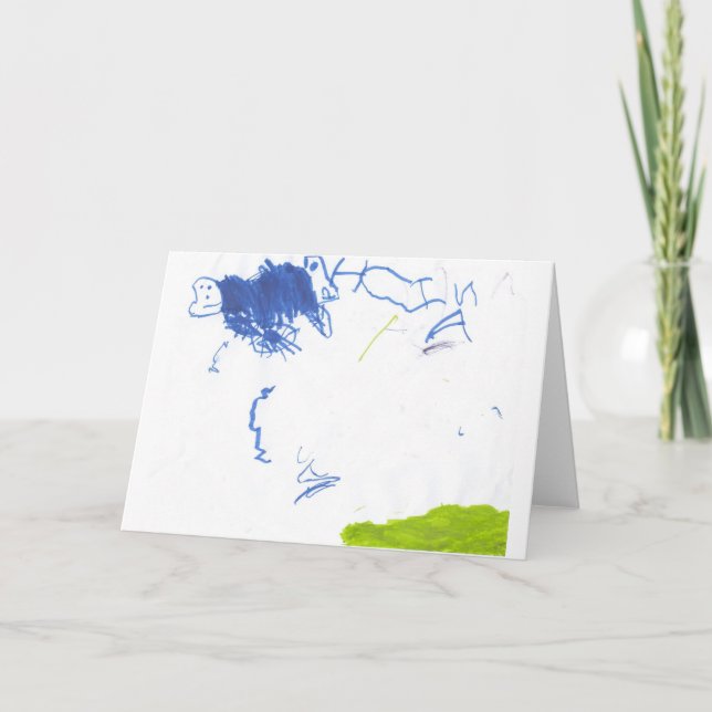 Cartão do feliz aniversario pela criança de 4 anos (Frente)