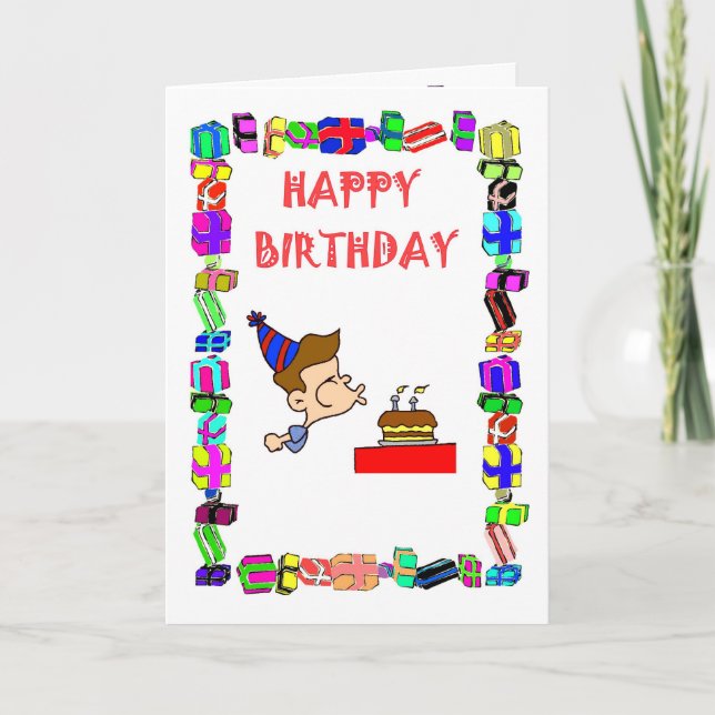 Cartão _Do feliz aniversario que funde para fora as velas (Frente)