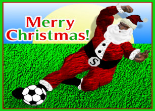 Resultado de imagem para cartoes de natal com jogador de futebol