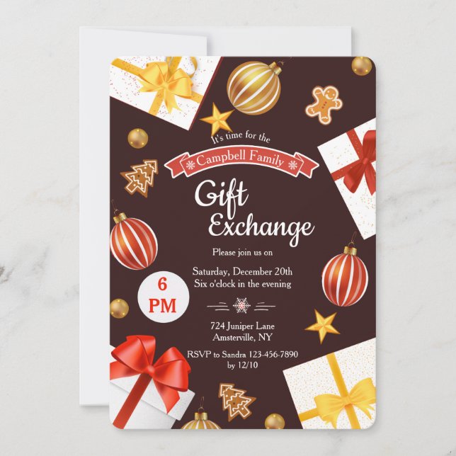 Cartão do feriado da troca do presente (Frente)