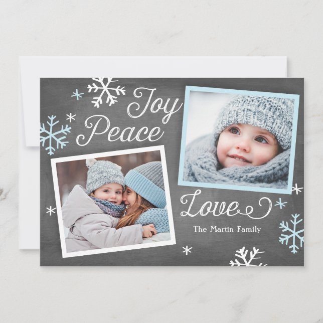 Cartão do feriado do quadro 2-Photo do amor da paz (Frente)