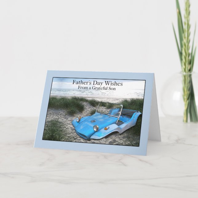 Cartão Do Filho pelo Dia do Pai com Dune Buggy (Frente)