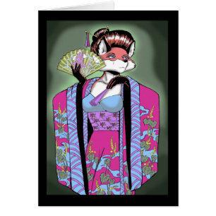 Cartão do Fox da gueixa