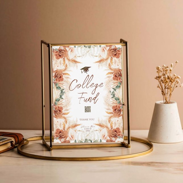 Cartão do Fundo da Faculdade de Graduação QR (Make fundraising simple and stylish with our custom QR College Fund Card.)