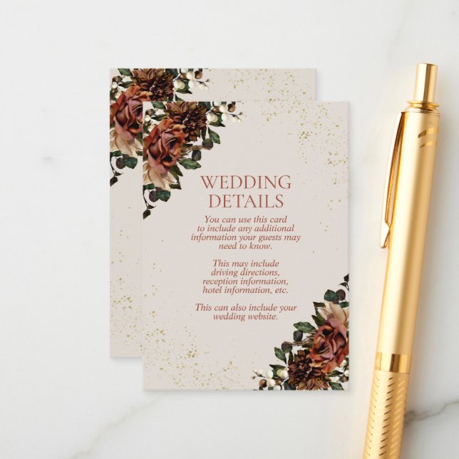 Cartão do gabinete Boho Terracotta Greenery Detail (Frente/Verso In Situ)