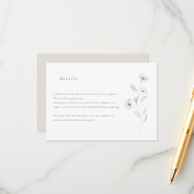 Cartão do gabinete de detalhes do brilho deliciado (Frente/Verso In Situ)