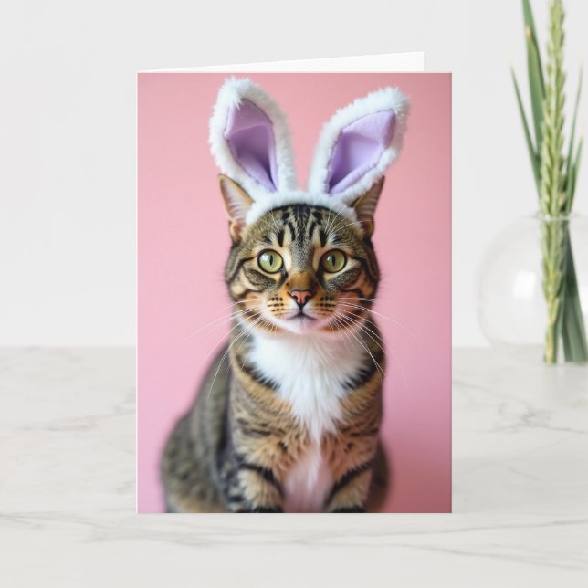 Cartão do Gatinho com Orelhas Divertidas (Frente)