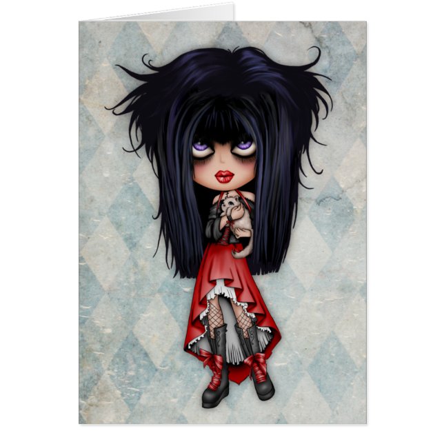 Cartão do gatinho de Emo (Frente)