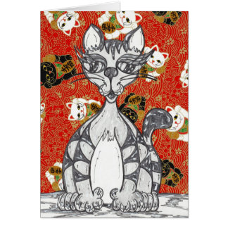 Cartão do gato 3 do papel japonês