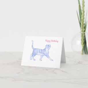 Cartão do gato do feliz aniversario