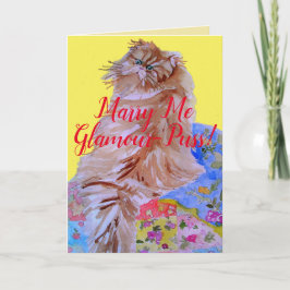 Cartão do Gato Fofinho e Colcha Me Case Glamour-Pu