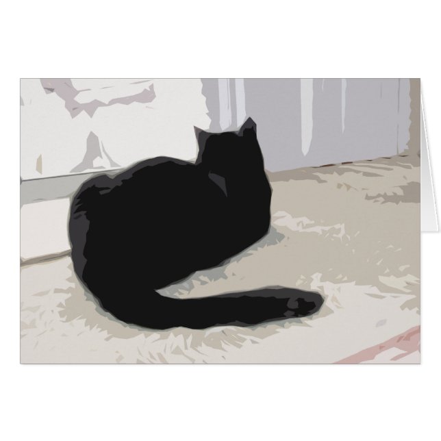 Cartão do gato preto (Frente Horizontal)