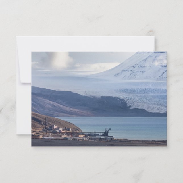 Cartão do Glaciar Pyramiden de Svalbard (Frente)