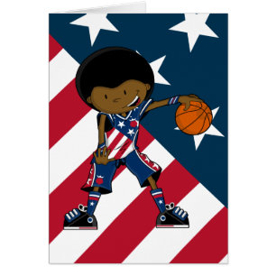 Cartão do jogador de basquetebol do Afro