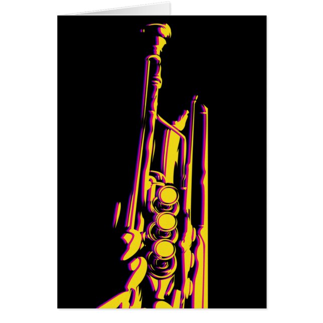 Cartão do jogador de trombeta do jazz (Frente)