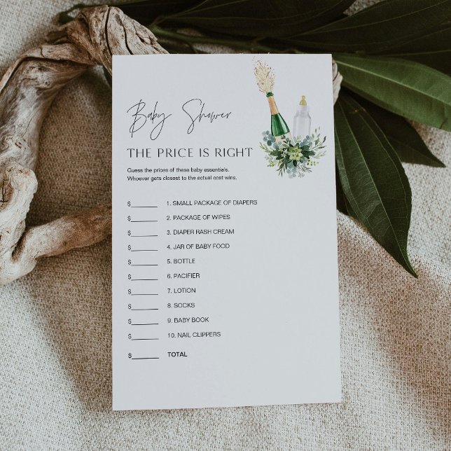 cartão do jogo de adivinhação de preço do Baby Sho (Criador carregado)