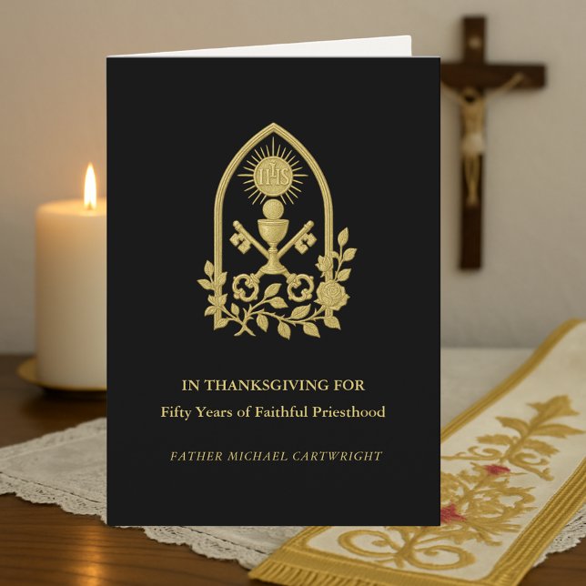Cartão do Jubileu de 50 anos Padre IHS, Chaves e C (Criador carregado)