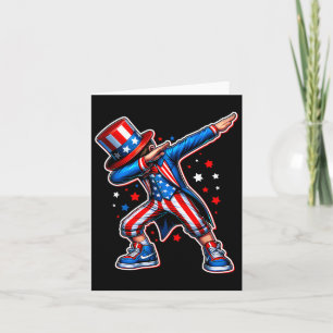 Cartão Do Legal Julho Dabbing Boy American Flag Patriótic