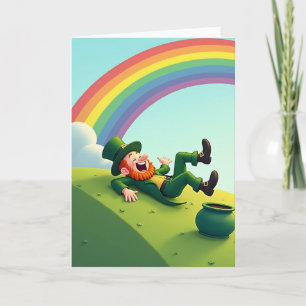 Cartão do Leprechaun Alegre Rindo