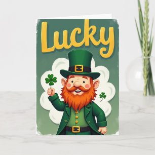 Cartão do Leprechaun Dourado Sortudo