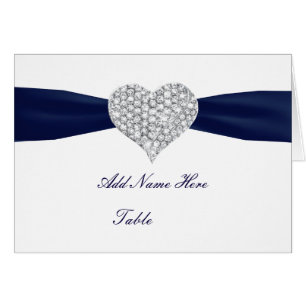 Cartão do lugar da mesa do casamento dos azuis