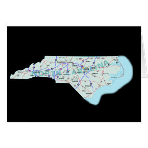 Cartão do mapa de North Carolina