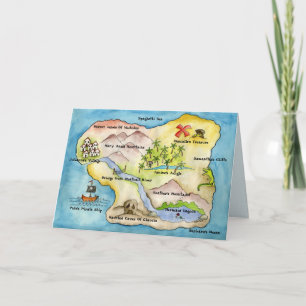 Cartão do mapa do pirata