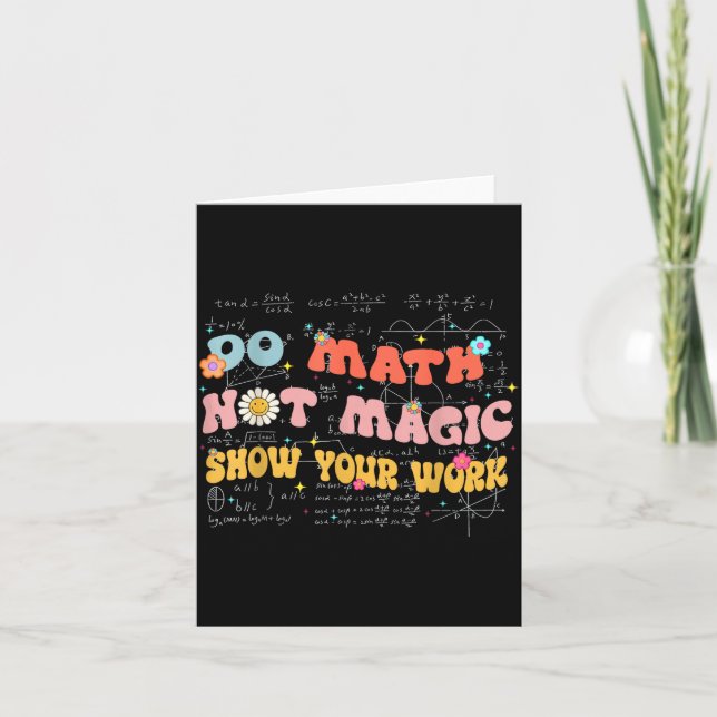 Cartão Do Math Not Magic Retro Math Teacher Gift Funny Qu (Frente)
