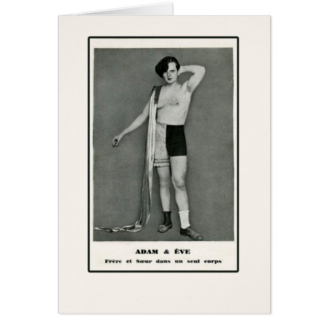 Cartão Do meio meia mulher de Adam & homem da véspera (Frente)