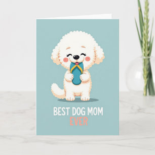 Cartão do Melhor Mãe do Mundo com Cachorro Fofinho
