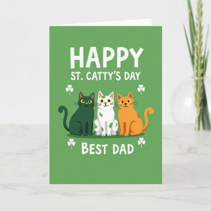 Cartão do Melhor Pai de Gatos Verdes