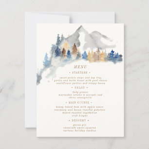 Cartão do Menu Casamento Russo de Montanha com Aqu