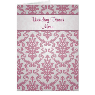 Cartão do menu do casamento - rosa escuro do
