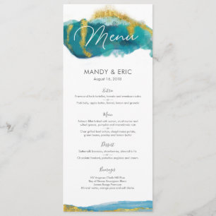 Cartão do menu ou de programa do casamento de