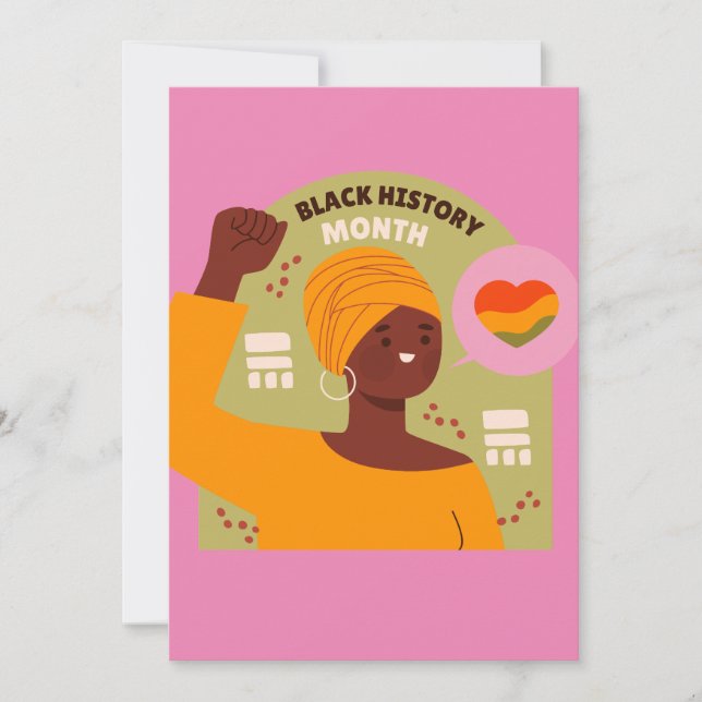 Cartão do Mês da História Negra - Convite em Branc (Frente)