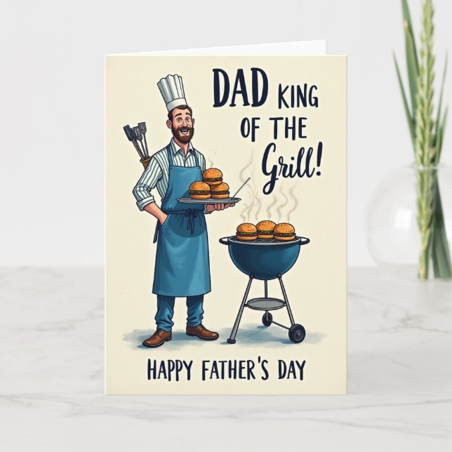 Cartão do Momento do Dia dos Pais Grill Master (Frente)