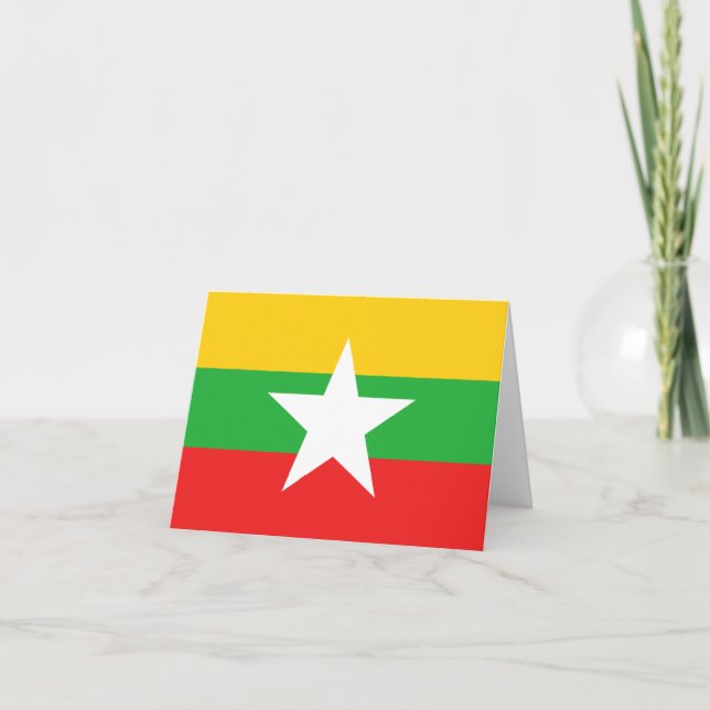 Cartão do Myanmar com a Bandeira (Frente)