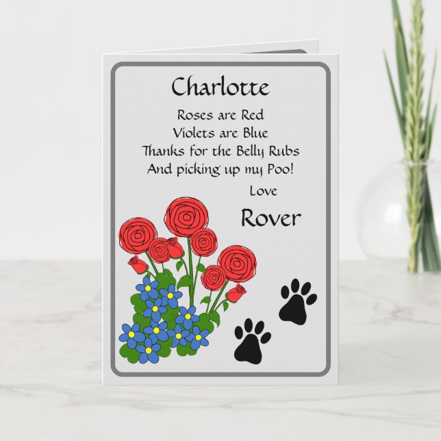 Cartão Do Namorados de Cão ou Aniversário (Frente)