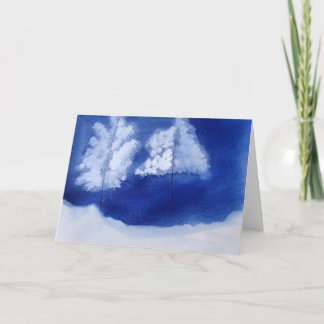 cartão do Natal de duas árvores do inverno