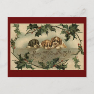 Cartão do Natal do trio do filhote de cachorro do