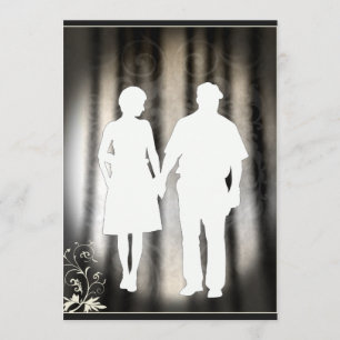 Cartão do noivado ou de casamento da silhueta do