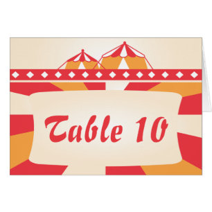 Cartão do número da mesa do casamento do circo -
