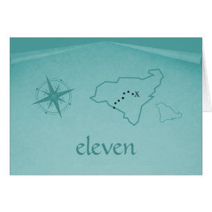 Cartão do número da mesa do mapa do tesouro,