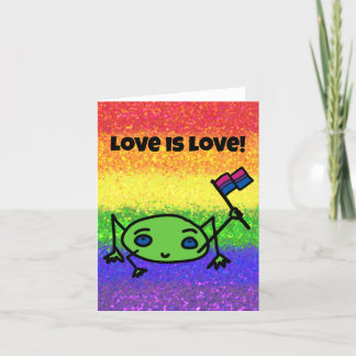Cartão do Orgulho LGBTQIA+ Amor é Amor Bandeira Bi