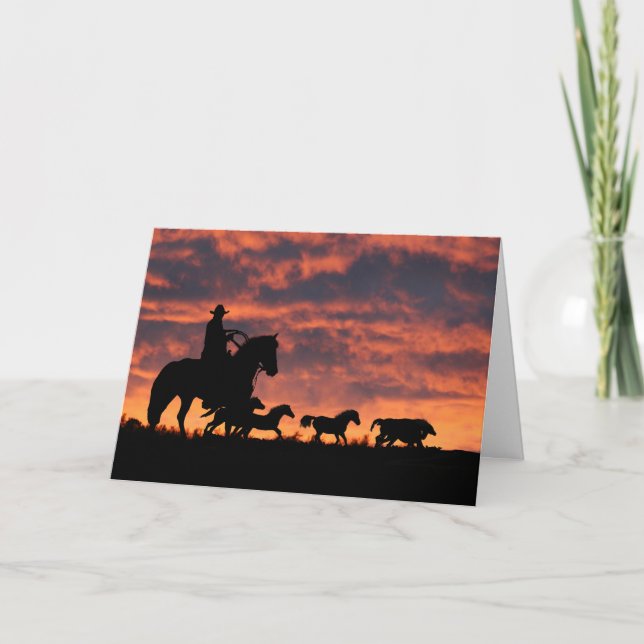 Cartão Do outro lado do Cartaz de Aniversário do Cowboy M (Frente)
