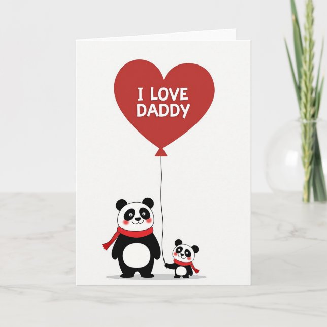 Cartão do Panda Fofo Eu Amo Papai (Frente)