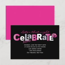 Cartão do Partido Bat Mitzvah Quente de Bat Rosa e