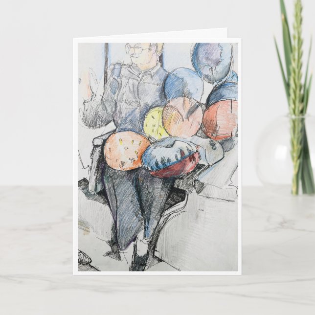 Cartão do Partido Birthday Balloons (Frente)