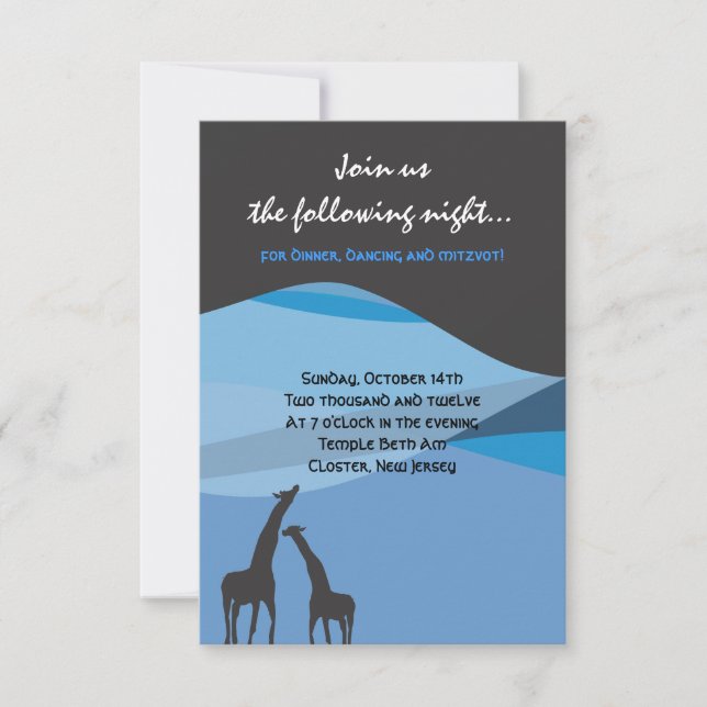 Cartão do Partido da Recepção do Bat Mitzvah do Ba (Frente)